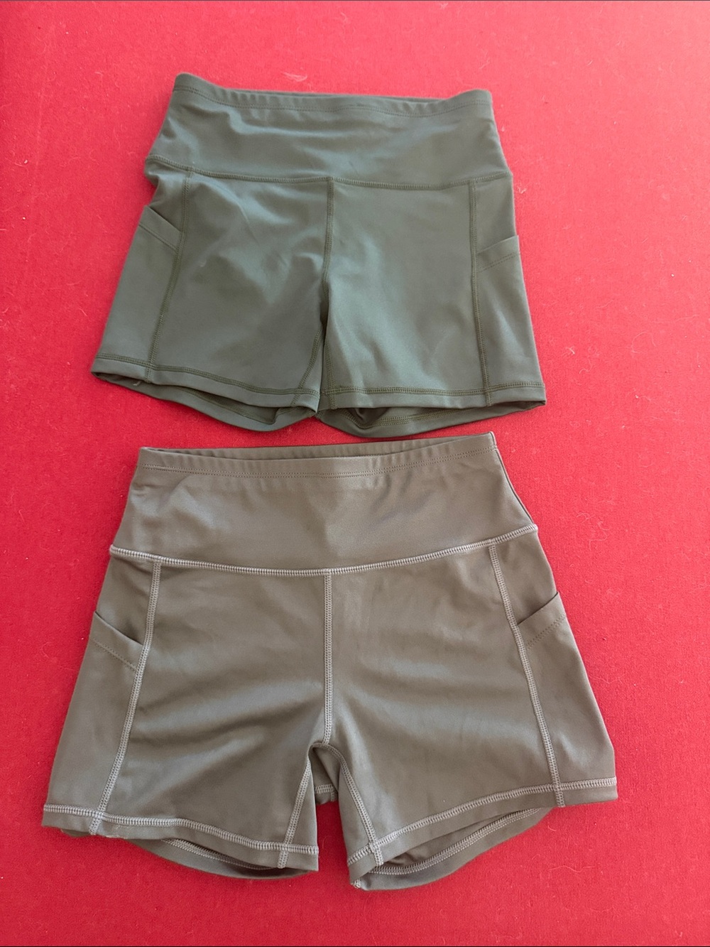 Women’s Olive Green / grey Performance Shorts - Pack of 2